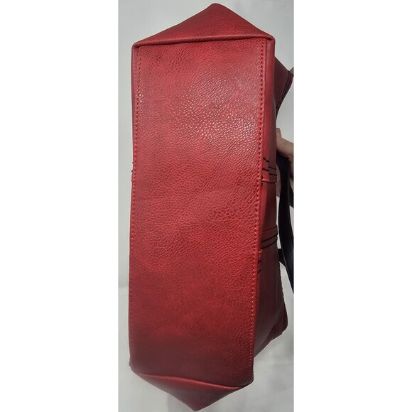 Montana West Faux Leather Oversized Hobo Tote Shoulder Satchel Bag Dahila Red - Picture 5 of 14